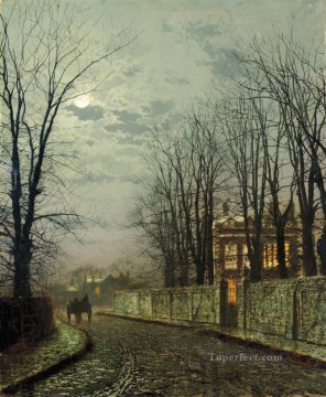 John Atkinson Grimshaw Painting - A Wintry Moon city scenes John Atkinson Grimshaw